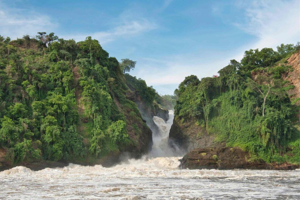 Zonsondergang tijdens een bootsafari bij Murchison Falls