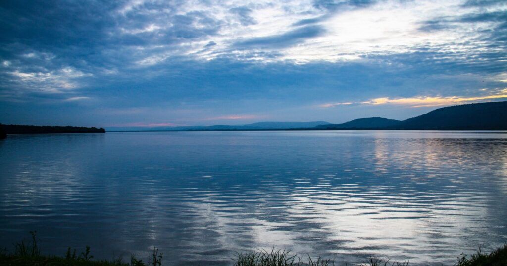 Uitzicht op het Lake Mburo National Park