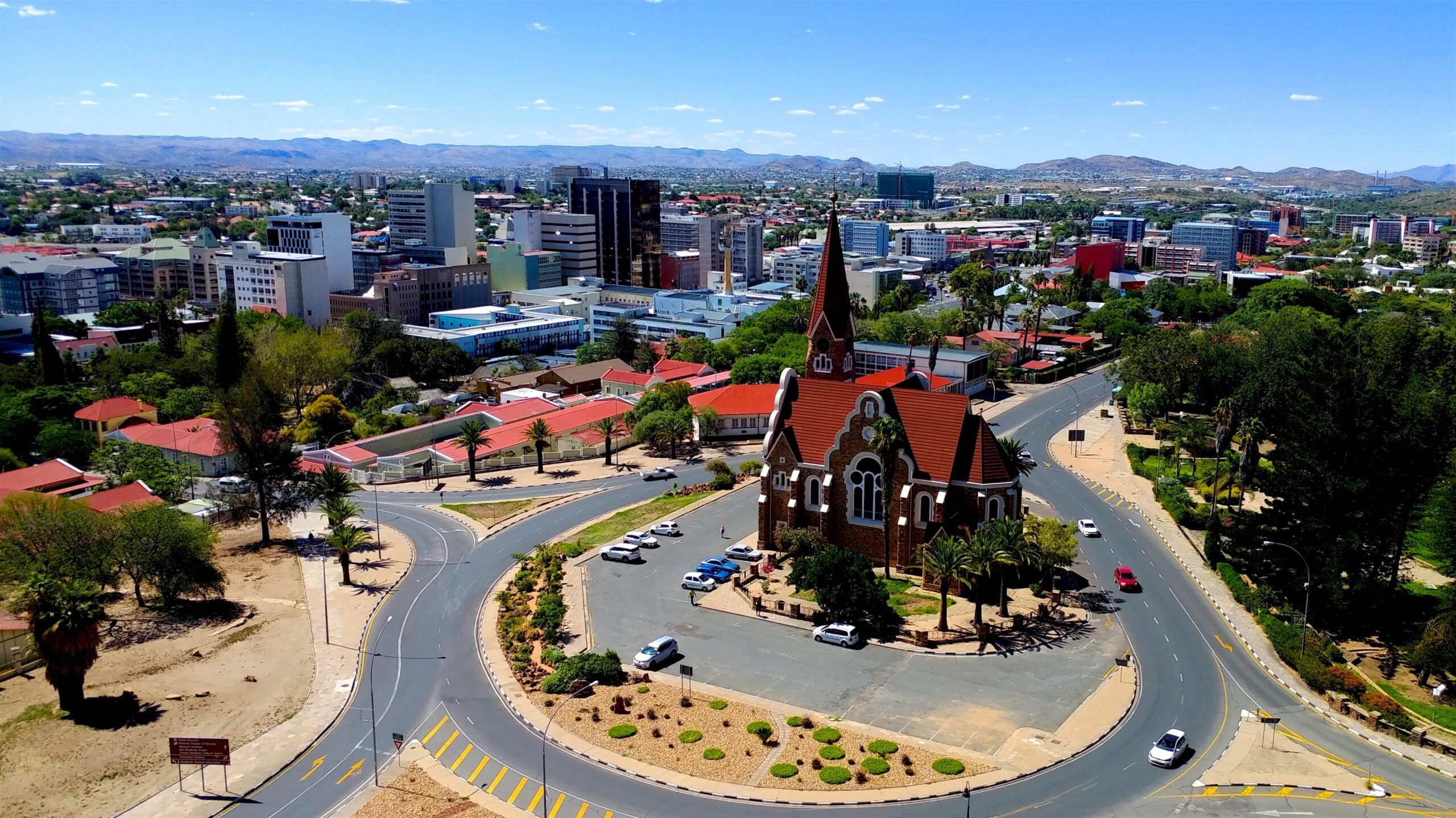 Aankomst op Hosea Kutako International Airport in Windhoek
